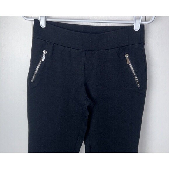 Simply Styled By Sears Black Crop Ankle Pants Sz M Zipper Details Skinny Stretch - Picture 2 of 5